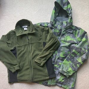 >COLUMBIA SET< boys size L (14/16) Ski jacket with separate fleece jacket